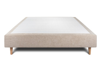 Sommier Tapissier 150x200 cm - H35 cm - Toile nattée - Beige brun