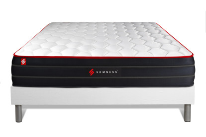 Ensemble Matelas Sommier 140x200 cm - Sommier Blanc (déjà monté) - Boost