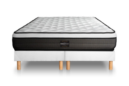 Pack lit complet 200x200 cm - Matelas + 2 Sommiers Blancs + 2 oreillers + Couette - Suite
