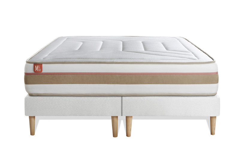 Ensemble Matelas Sommier 160x200 cm - 2 Sommiers Blanc - Le Tendre