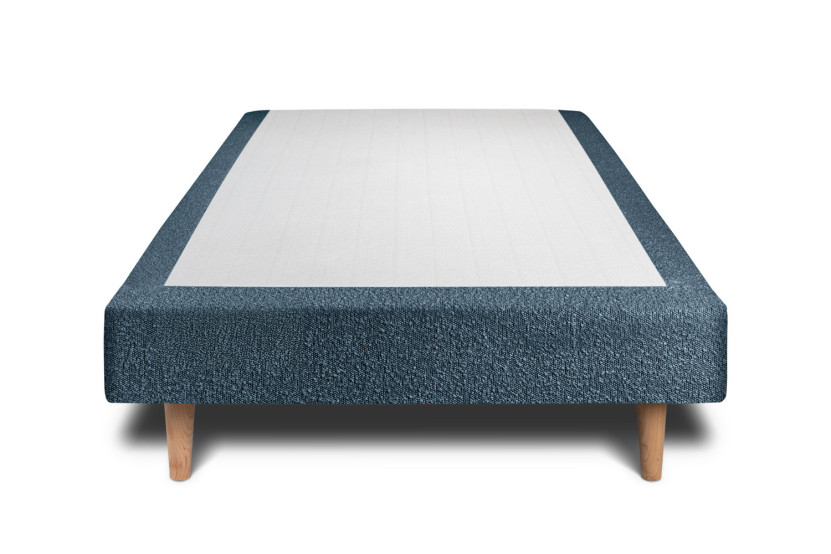 Lit 90x190 cm avec Tête de lit capitonnée - Tissu Bouclette
