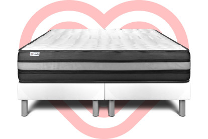 Ensemble Matelas Sommier 180x200 cm - 2 Sommiers Blanc - Vital Power Zen