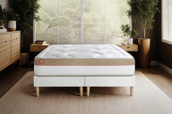 Ensemble Matelas Sommier 160x200 cm - 2 Sommiers Blanc - Le Cosy
