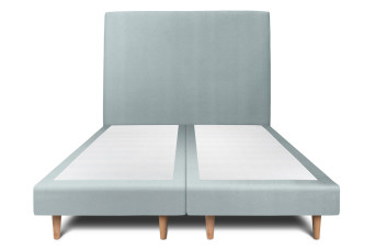Lit 2x80x200 cm avec Tête de lit tapissée - Tissu Velours