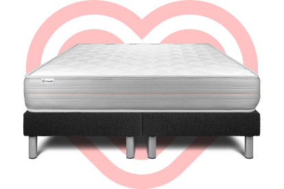 Ensemble Matelas Sommier 200x200 cm - 2 Sommiers Noir - Vitalmemo