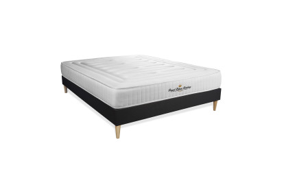 Ensemble Matelas Sommier 140x200 cm - Sommier Noir (en kit) - Nottingham