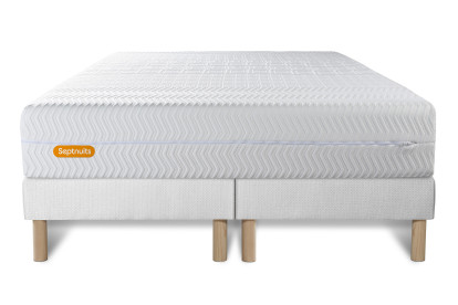 Ensemble Matelas Sommier 160x200 cm - 2 Sommiers Blanc - Memo Bio