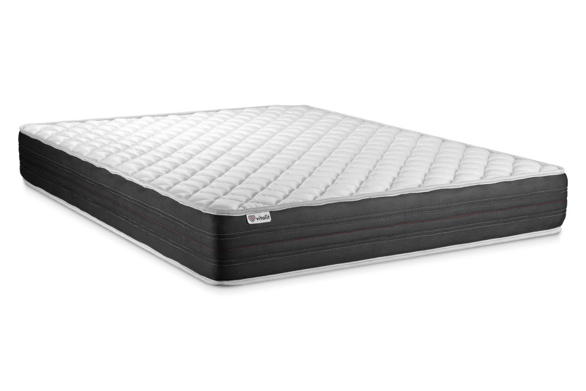 Ensemble Matelas Sommier 160x200 cm - Sommier Blanc (déjà monté) - Vitalmemo One