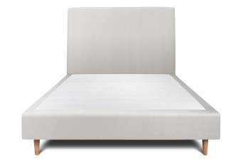 Lit 140x190 cm avec Tête de lit tapissée - Tissu Velours