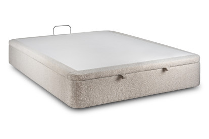 Sommier Coffre 160x200 cm - Bouclette - Beige clair
