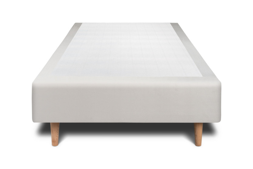 Lit 90x190 cm avec Tête de lit tapissée - Tissu Velours