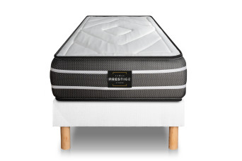 Ensemble Matelas Sommier 90x190 cm - Sommier Blanc (en kit) - Exclusive