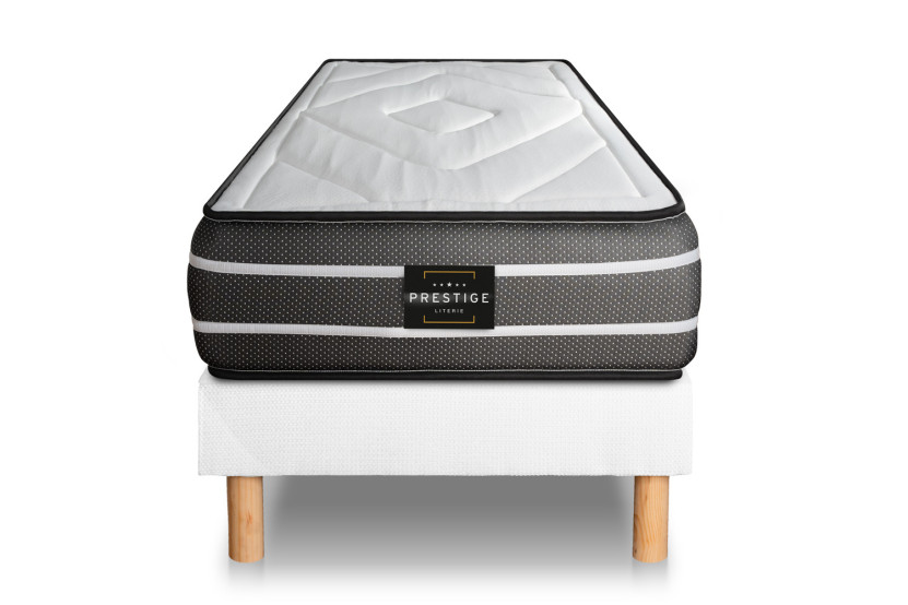 Ensemble Matelas Sommier 90x190 cm - Sommier Blanc (en kit) - Exclusive