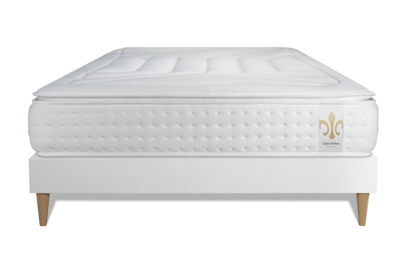 Ensemble Matelas Sommier 140x200 cm - Sommier Blanc (en kit) - Vingt-Quatre PLUS