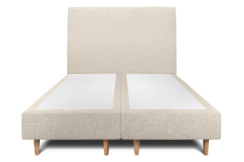 Lit 2x80x200 cm avec Tête de lit tapissée - Tissu Toile natté