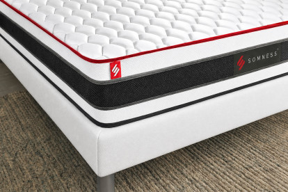 Ensemble Matelas Sommier 90x200 cm - Sommier Noir (en kit) - Energy
