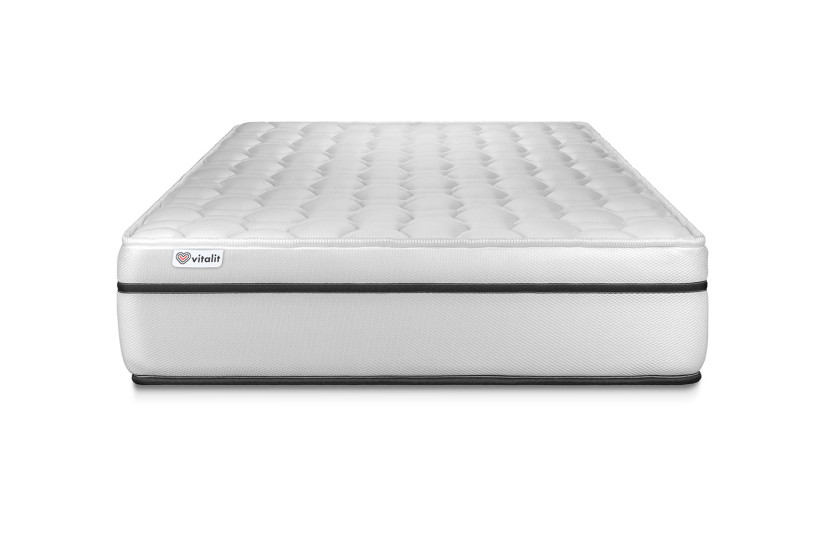 Ensemble Matelas Sommier 90x190 cm - Sommier Gris (en kit) - Vital Spa