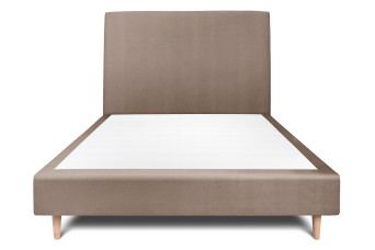 Lit 140x190 cm avec Tête de lit tapissée - Tissu Velours