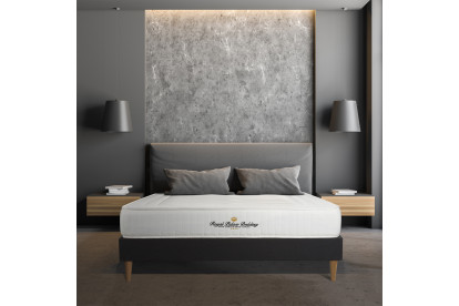 Ensemble Matelas Sommier 160x200 cm - Sommier Noir (déjà monté) - Nottingham