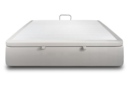 Sommier Coffre 200x200 cm - Velours - Gris clair