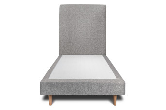 Lit 90x200 cm avec Tête de lit tapissée - Tissu Bouclette