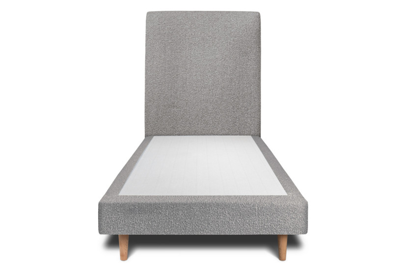 Lit 90x200 cm avec Tête de lit tapissée - Tissu Bouclette