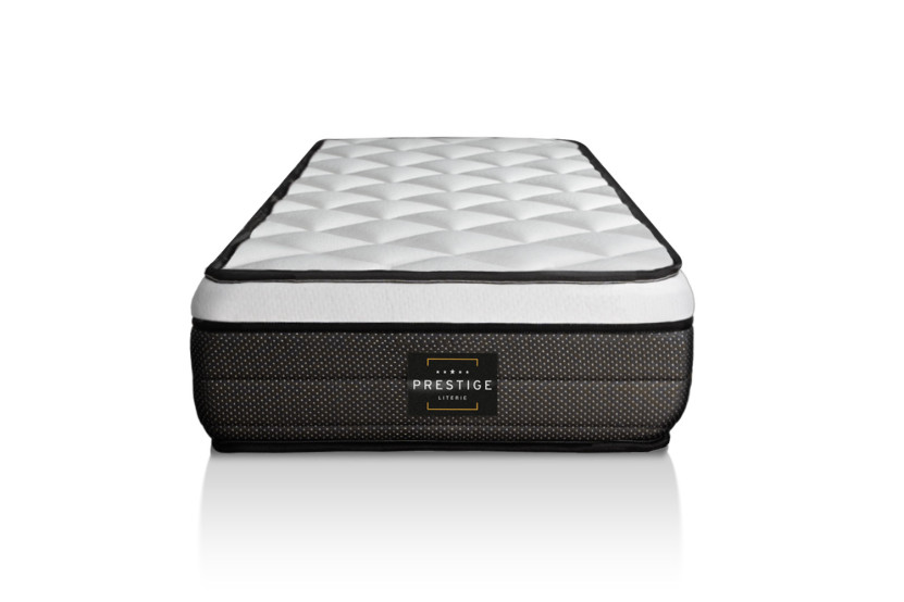 Ensemble Matelas Sommier 90x200 cm - Sommier Blanc (déjà monté) - Suite