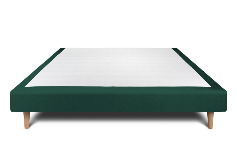 Sommier Tapissier 150x190 cm (déjà monté) - Velours - Vert