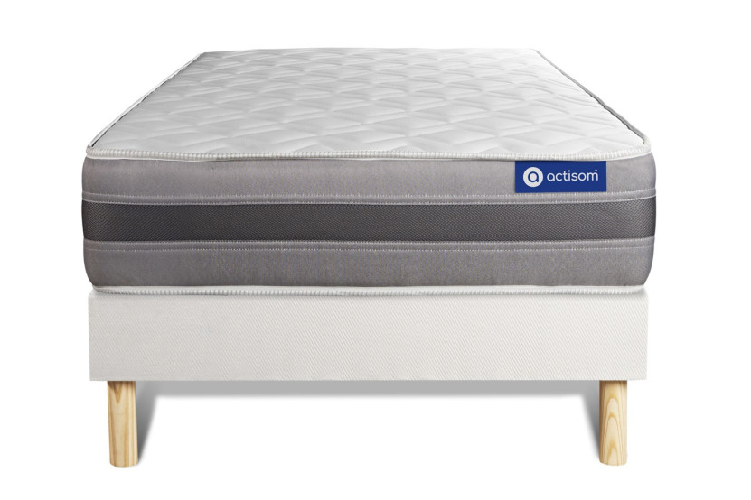 Ensemble Matelas Sommier 80x200 cm - Sommier Blanc (en kit) - Actiflex Relax