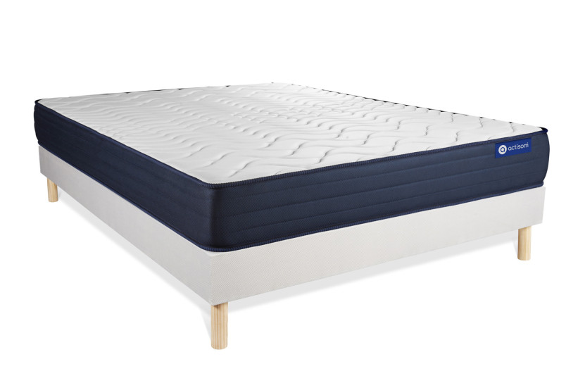 Ensemble Matelas Sommier 180x200 cm - Sommier Blanc (en kit) - Actimemo Life