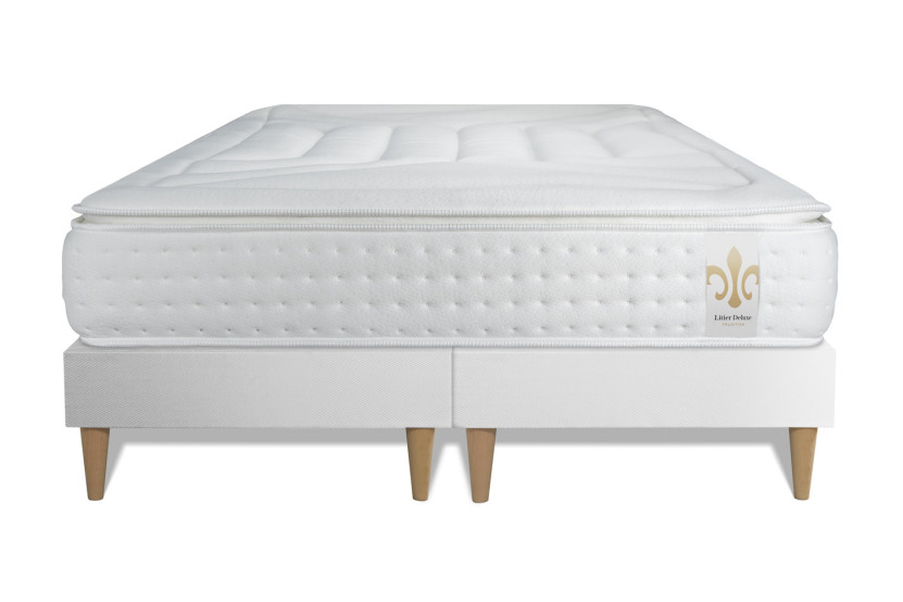 Ensemble Matelas Sommier 180x200 cm - 2 Sommiers Blanc - Vingt-Quatre PLUS