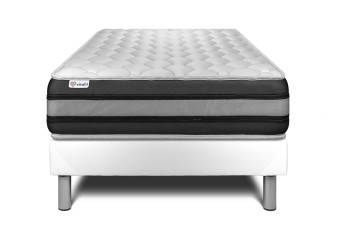 Ensemble Matelas Sommier 90x190 cm - Sommier Blanc (en kit) - Vitalspring Zen
