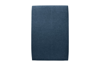 Lit 90x190 cm - Sommier tapissier H35 cm + tête de lit tapissée - Tissu Toile natté Bleu Océan