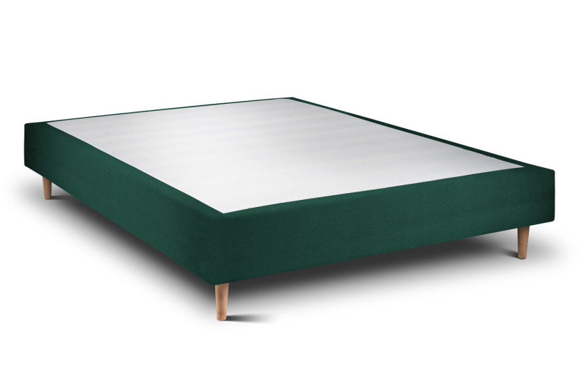 Lit 150x200 cm avec Tête de lit capitonnée - Tissu Velours