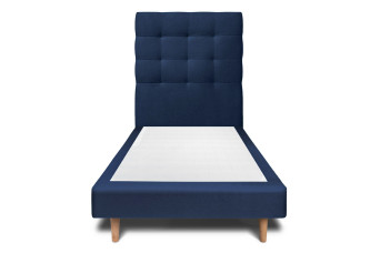 Lit 90x190 cm avec Tête de lit capitonnée - Tissu Velours