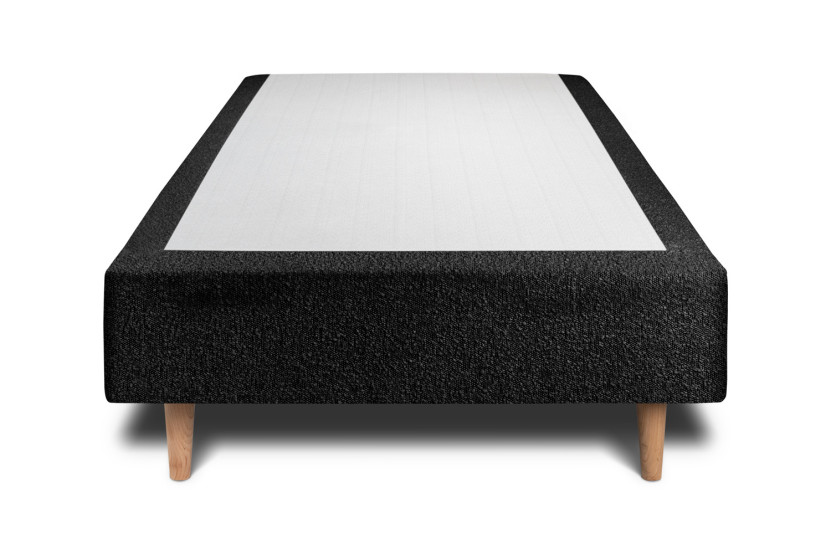 Lit 90x200 cm avec Tête de lit tapissée - Tissu Bouclette