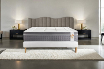 Ensemble Matelas Sommier 140x190 cm - Sommier Blanc (en kit) - Trente