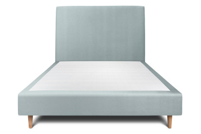 Lit 160x200 cm - Sommier tapissier H35 cm + tête de lit tapissée - Tissu Velours Gris Bleuté