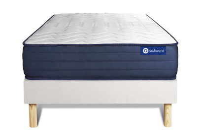 Ensemble Matelas Sommier 90x190 cm - Sommier Blanc (en kit) - Actilatex Life