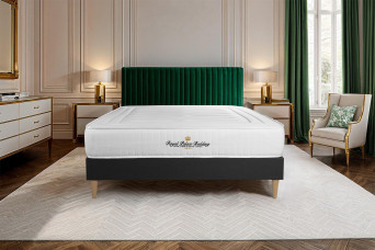 Ensemble Matelas Sommier 140x200 cm - Sommier Noir (déjà monté) - Lancaster