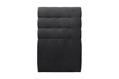 Lit 90x200 cm - Sommier tapissier H35 cm + tête de lit capitonnée - Tissu Toile natté Noir