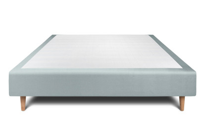 Sommier Tapissier 150x190 cm - H35 cm - Velours - Gris bleuté