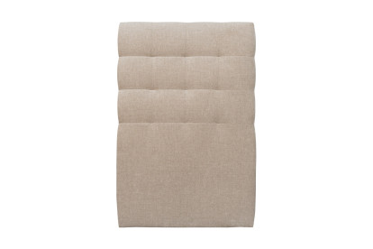 Lit 90x190 cm - Sommier tapissier H29 cm + tête de lit capitonnée - Tissu Toile natté Beige Brun