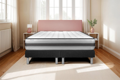 Ensemble Matelas Sommier 160x200 cm - 2 Sommiers Noir - Vitalpower Recover
