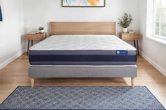 Ensemble Matelas Sommier 120x190 cm - Sommier Gris (en kit) - Actimemo Morpho