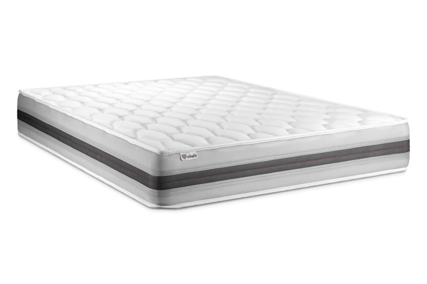 Ensemble Matelas Sommier 140x200 cm - Sommier Blanc (déjà monté) - Vitalspring Recover