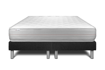 Ensemble Matelas Sommier 180x200 cm - 2 Sommiers Noir - Vitalmemo
