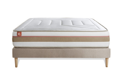 Ensemble Matelas Sommier 160x200 cm - Sommier Beige (en kit) - Le Tendre