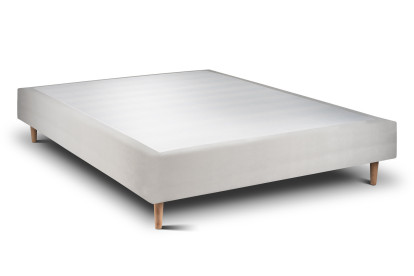 Lit 160x200 cm - Sommier tapissier H35 cm + tête de lit à lignes - Tissu Velours Gris Clair