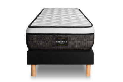 Ensemble Matelas Sommier 120x190 cm - Sommier Noir (en kit) - Suite